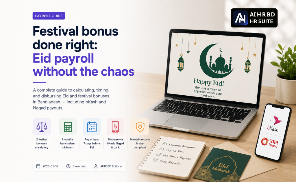 Cover image for Eid Festival Bonus & Payroll Rules in Bangladesh