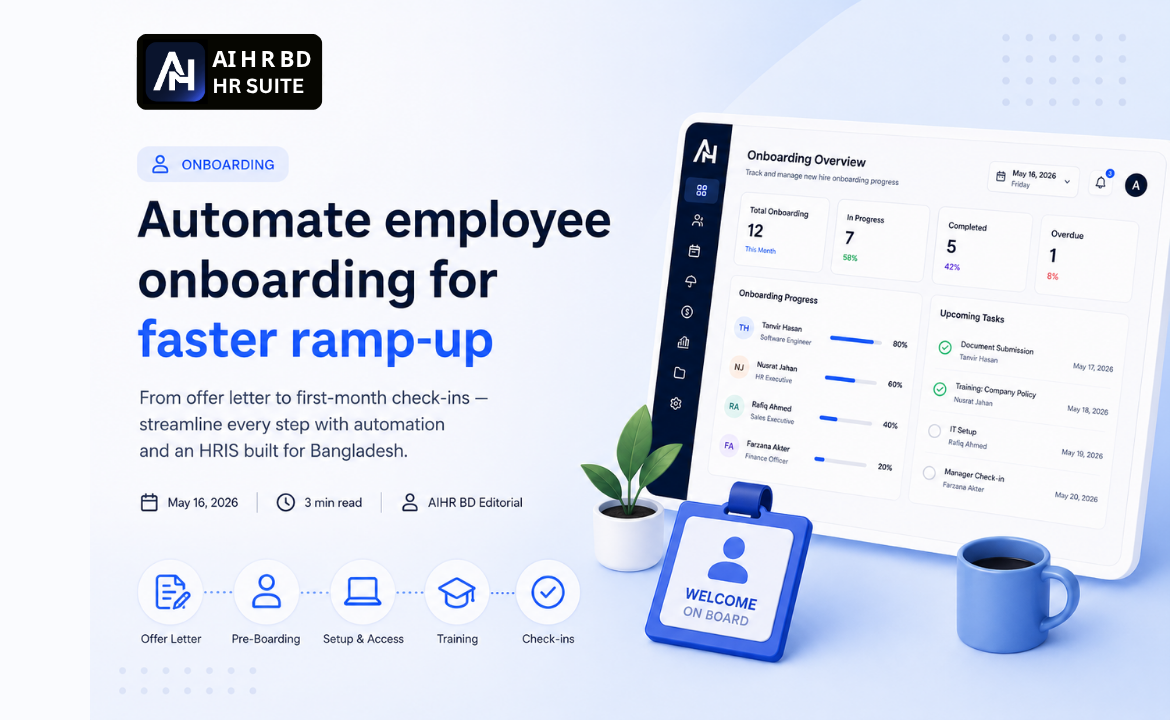 Cover image for Employee Onboarding Automation: A 30/60/90 Day Checklist for Bangladesh